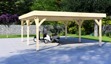 Koka nojume “Classic Double” 6×6 ar plakanu jumtu