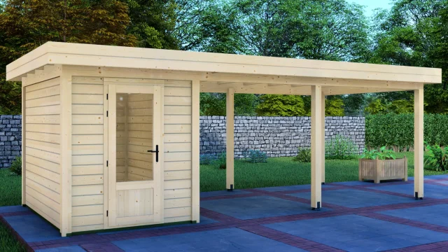 Cabin 2x3m with Canopy 5x3m