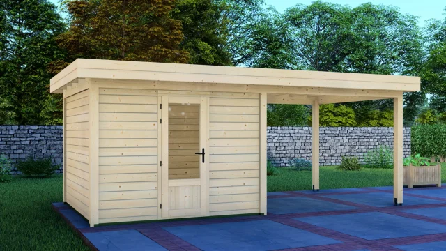 Cabin 3x3m with Canopy 3x3m