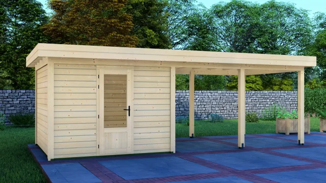 Cabin 3x3m with Canopy 4x3m