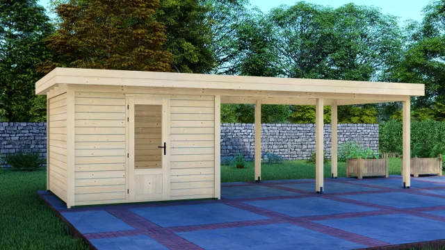 Cabin 3x3m with Canopy 5x3m