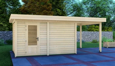 Cabin 4x3m with Canopy 2x3m