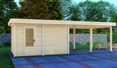 Cabin 4x3m with Canopy 4x3m