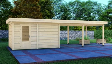 Cabin 4x3m with Canopy 5x3m