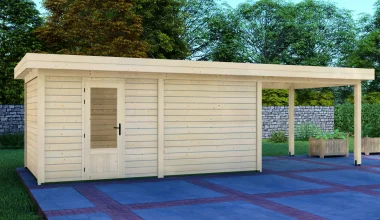 Cabin 5x3m with Canopy 3x3m