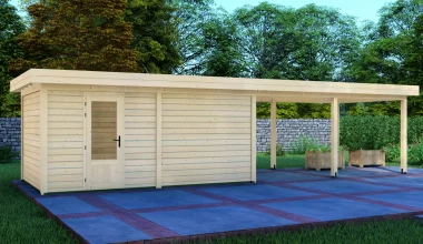 Cabin 5x3m with Canopy 5x3m