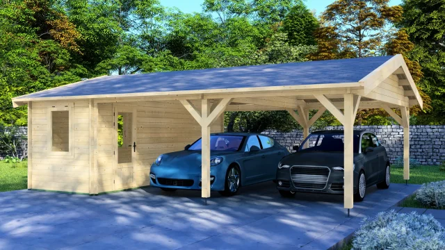 Carport Double + Storage 6×8 Apex