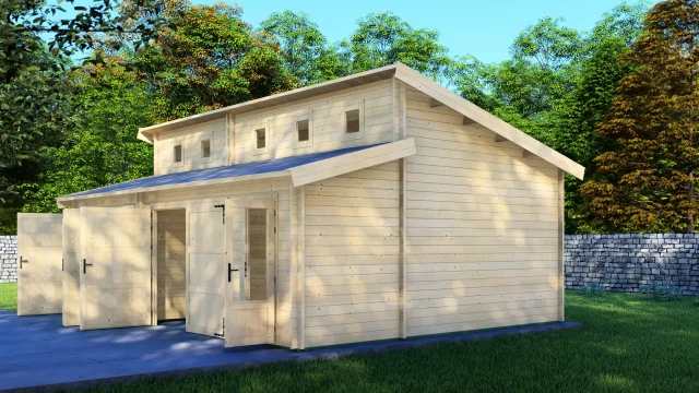 Koka garāža “Active Double-2” 8×6